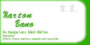 marton bano business card